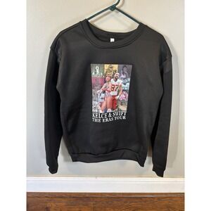 Kelce & Swift The Eras Tour Crewneck Sweatshirt Black Size Small. Taylor Swift